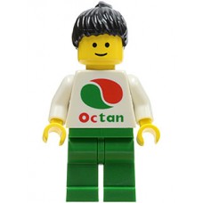 oct009 Octan - White Logo, Green Legs, Black Ponytail Hair 
